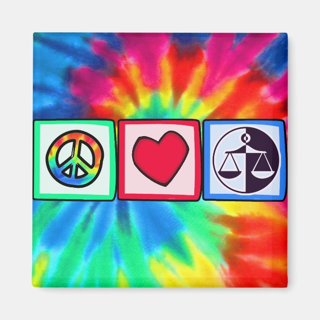 Frieden, Liebe, Gerechtigkeit Magnet (Vorne)
