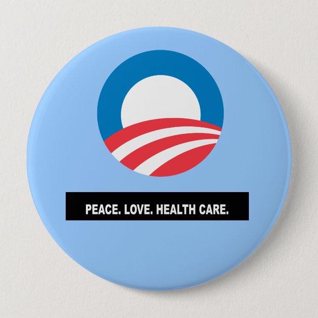 Frieden. Liebe. Gesundheitsfürsorge. Überschrift Button (Vorderseite)