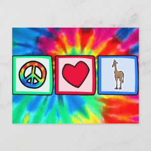 Frieden, Liebe, Giraffen Postkarte