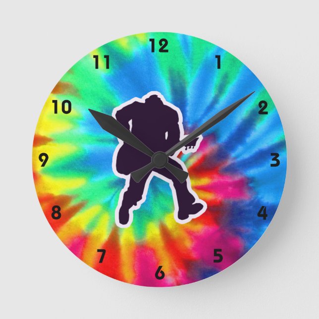 Frieden, Liebe, Gitarren Runde Wanduhr (Vorderseite)