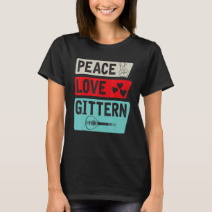 Frieden Liebe Gittern Musikinstrument Gittern Spie T-Shirt