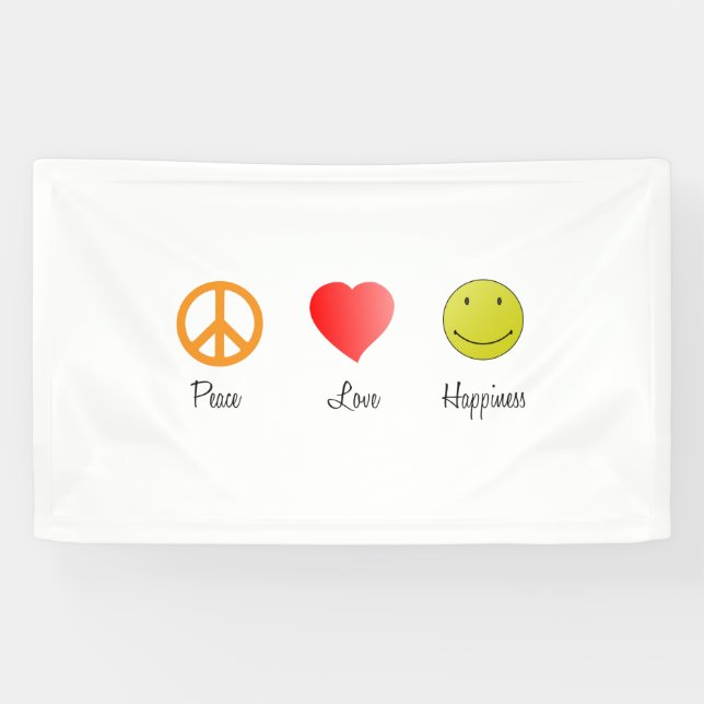Frieden Liebe Glück Banner (Horizontal)