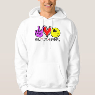 Frieden Liebe Glück Positivität Hoodie