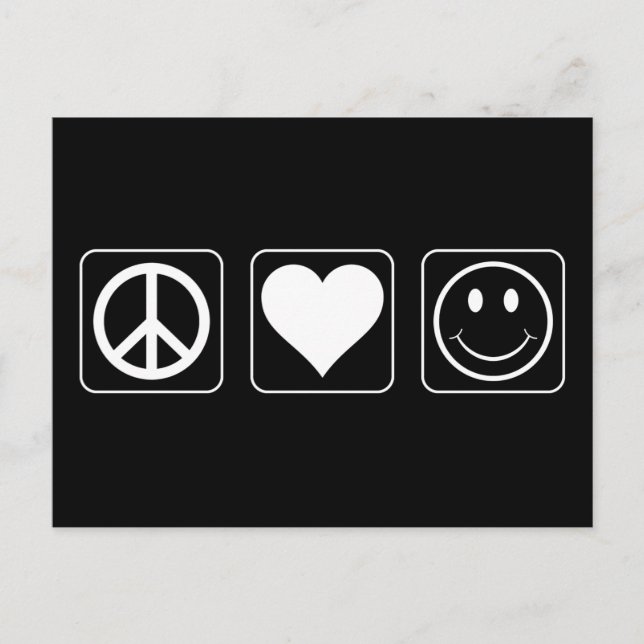 Frieden Liebe Glück Postkarte (Vorderseite)