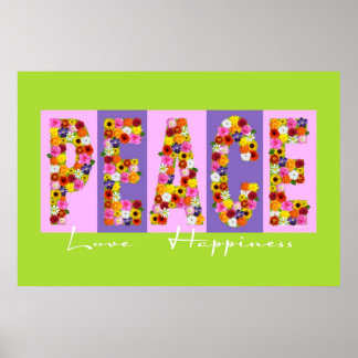 Frieden, Liebe, Glückspilster Poster