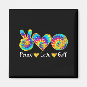 Frieden Liebe Golf Lustige Tie Dye Golf Liebhaber Magnet