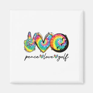 Frieden Liebe Golf Lustige Tie Dye Golf Liebhaber Magnet