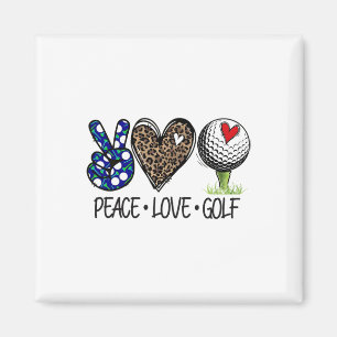 Frieden Liebe Golf Lustiger Leopard Herz Golf Lieb Magnet