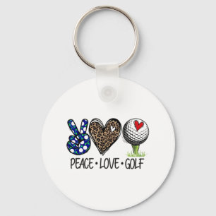 Frieden Liebe Golf Lustiger Leopard Herz Golf Lieb Schlüsselanhänger