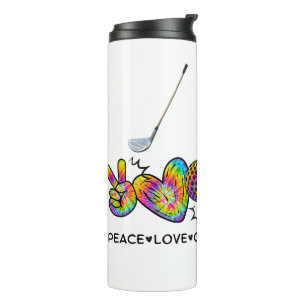 Frieden Liebe Golf Tie-Dye Thermosbecher