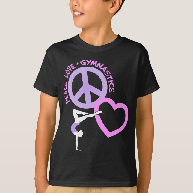 Frieden-Liebe-Gymnastisch, rosa/purple2 T-Shirt (Vorderseite)