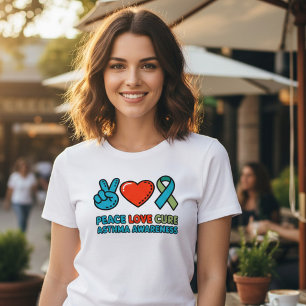 Frieden Liebe Heilt Asthma-Bewusstsein Tri-Blend Shirt