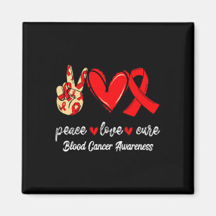 Frieden Liebe Heilung Blutkrebs Rotes Band Bewusst Magnet