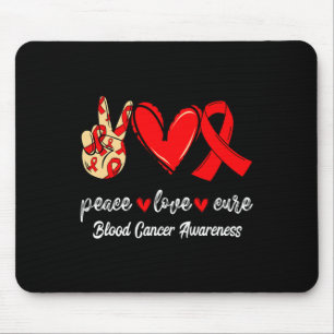 Frieden Liebe Heilung Blutkrebs Rotes Band Bewusst Mousepad