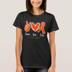 Frieden Liebe Heilung Leukämie-Bewusstsein Oranges T-Shirt
