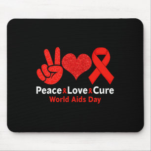 Frieden Liebe Heilung Rotes Band Woche Spaß Bewuss Mousepad