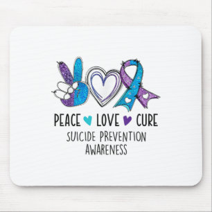 Frieden Liebe Heilung Selbstmordprävention Türkis  Mousepad
