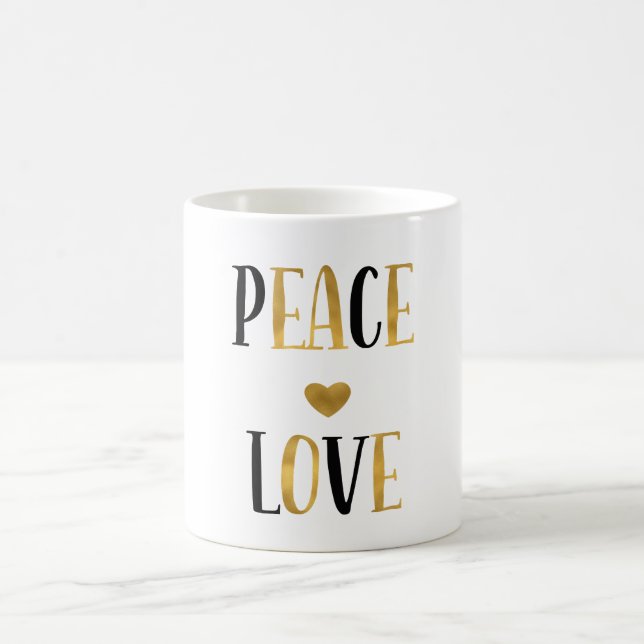 Frieden Liebe Herz Kaffeetasse (Mittel)