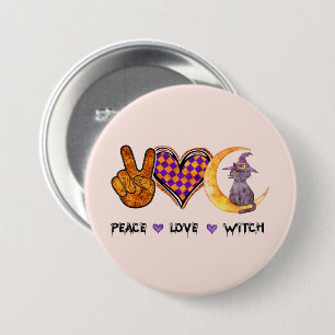 Frieden, Liebe, Hexe Button