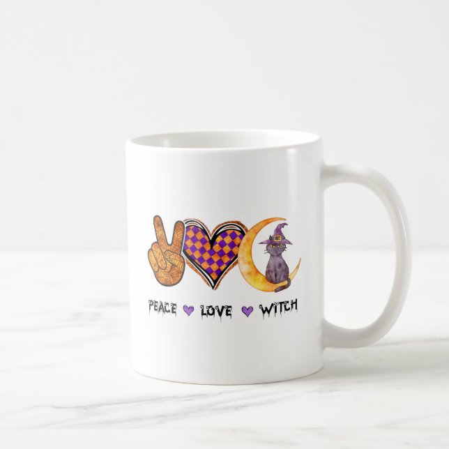 Frieden, Liebe, Hexe Kaffeetasse (Rechts)