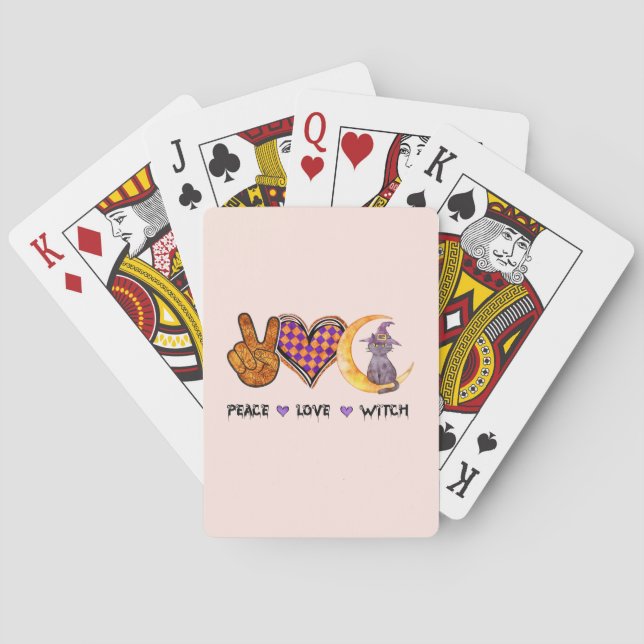 Frieden, Liebe, Hexe Spielkarten (Rückseite)