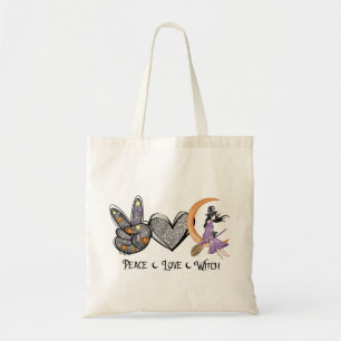 Frieden, Liebe, Hexe Tragetasche