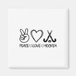 Frieden Liebe Hockey  Magnet
