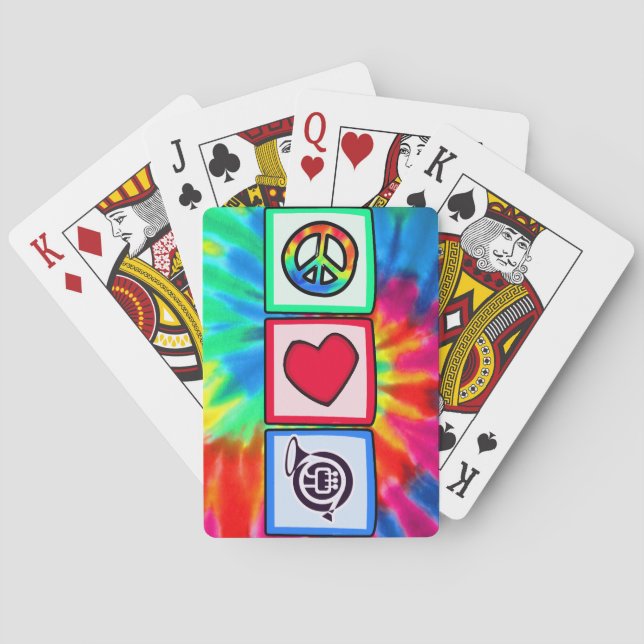 Frieden, Liebe, Hörner Spielkarten (Rückseite)