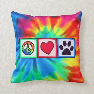 Frieden, Liebe, Hund; Pawprint Kissen