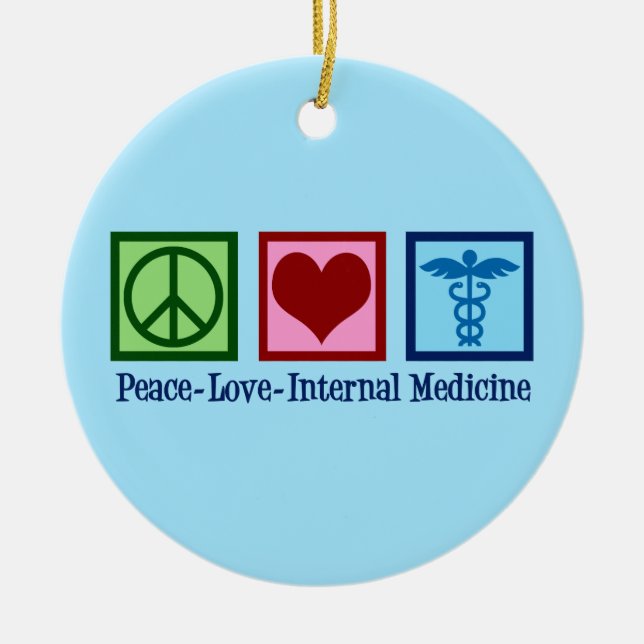 Frieden Liebe Innere Medizin Keramik Ornament (Vorne)