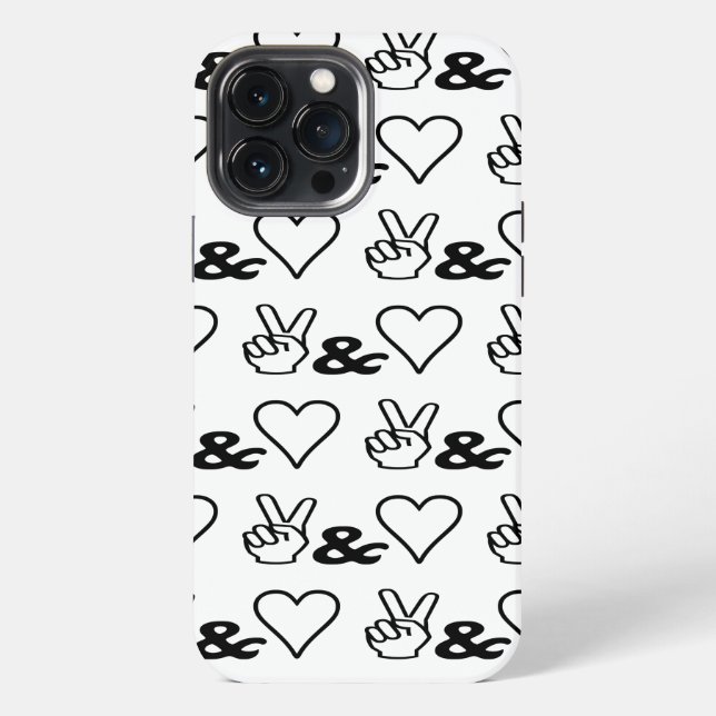 Frieden & Liebe iPhone 13 Pro Max Hülle (Rückseite)