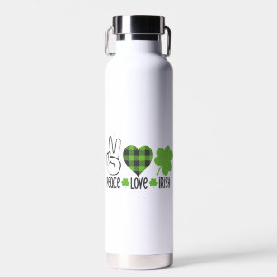 Frieden Liebe Irisches St. Patrick's Day Design-66 Trinkflasche