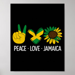 Frieden Liebe Jamaika Jamaikanische Flagge Suower Poster