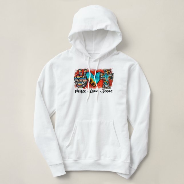 Frieden Liebe Jesus Funny Christlich, Liebe wie Je Hoodie (Design vorne)