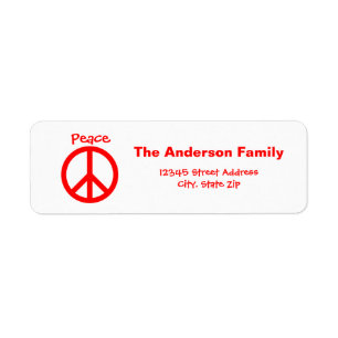 Frieden, Liebe, Joy Peace Sign - Rückgabeadresse