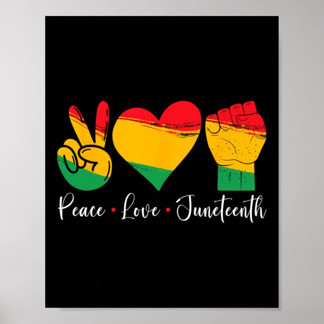 Frieden Liebe Juneteenth 1865 Schwarzer Stolz Männ Poster (Vorne)