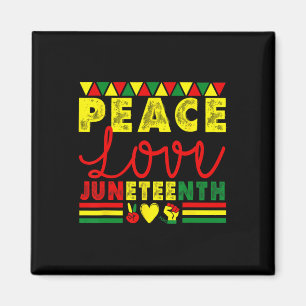 Frieden Liebe Juneteenth Afroamerikanisch Schwarze Magnet