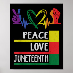 Frieden Liebe Juneteenth-Stolz schwarzes Mädchen K Poster