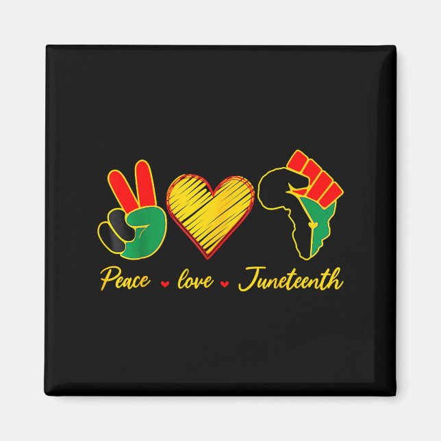 Frieden Liebe Juneteenth-Stolz schwarzes Mädchen s Magnet (Vorne)