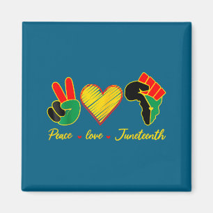 Frieden Liebe Juneteenth-Stolz schwarzes Mädchen s Magnet