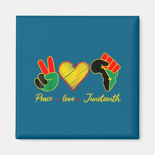 Frieden Liebe Juneteenth-Stolz schwarzes Mädchen s Magnet (Vorne)