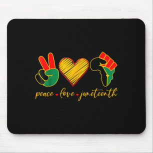 Frieden Liebe Juneteenth-Stolz schwarzes Mädchen s Mousepad