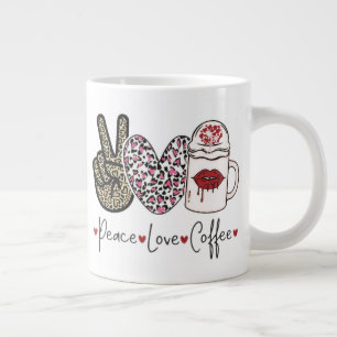 Frieden Liebe Kaffee Jumbo-Tasse