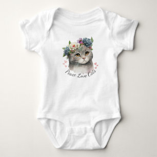 Frieden Liebe Katzen Baby Strampler