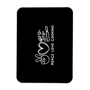 Frieden, Liebe Kochen Retro-Kochliebhaber Chef Ess Magnet