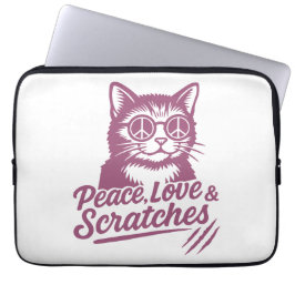 Frieden, Liebe & Kratzer Lustige Katze Laptopschutzhülle