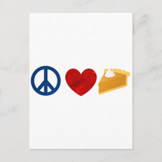 Frieden, Liebe, Kürbiskuchen Postkarte