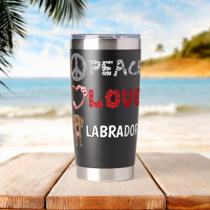 Frieden Liebe Labradors Schokoladen-Lab Geschenk L Thermobecher