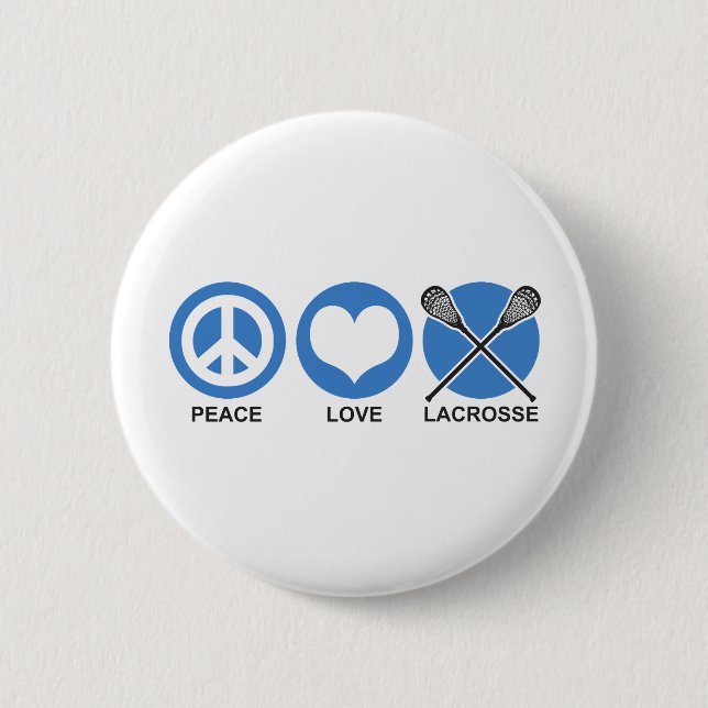 Frieden Liebe Lacrosse Button (Vorderseite)