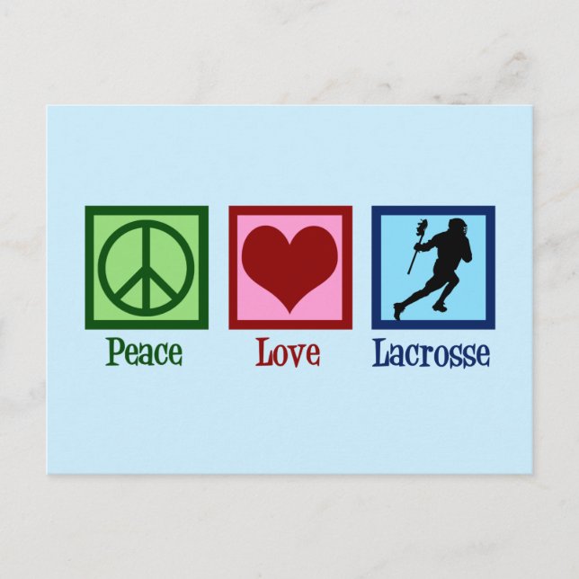 Frieden Liebe Lacrosse Postkarte (Vorderseite)